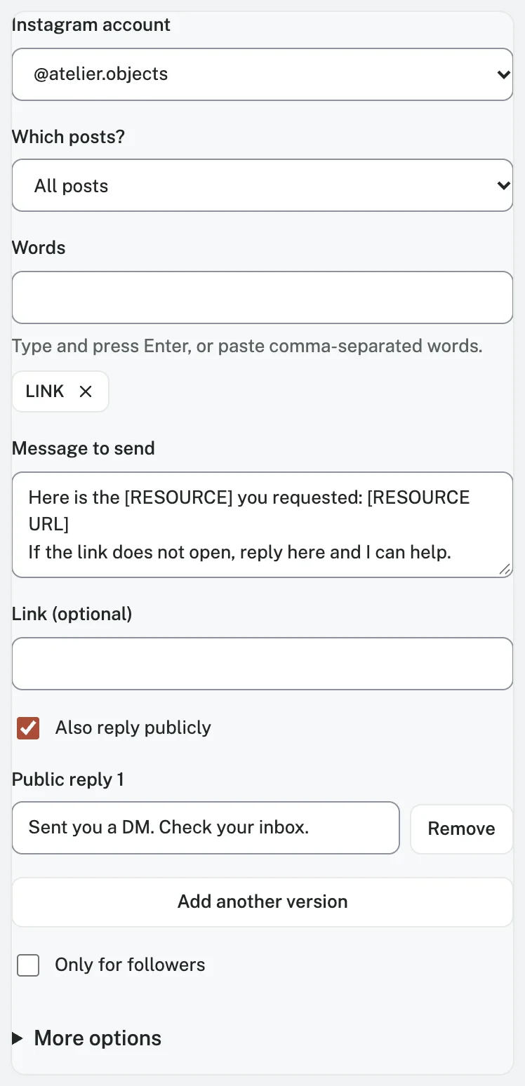 Message to send