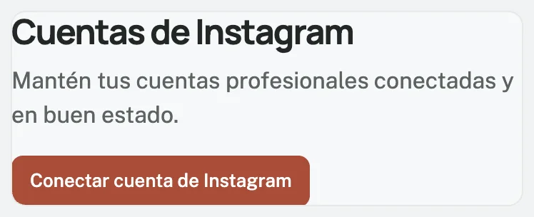 Conectar cuenta de Instagram