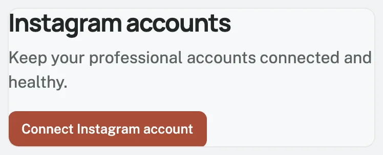 Connect Instagram account